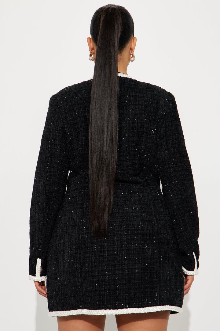 Clemence Tweed Mini Dress - Black/combo