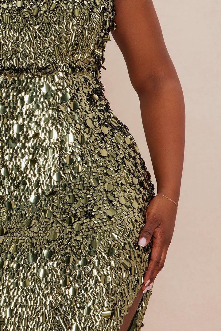 Talia Sequin Maxi Dress - Green