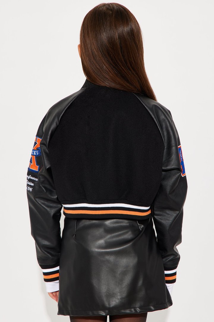 Mini Knicks Jump Shot Bomber Jacket - Black/combo