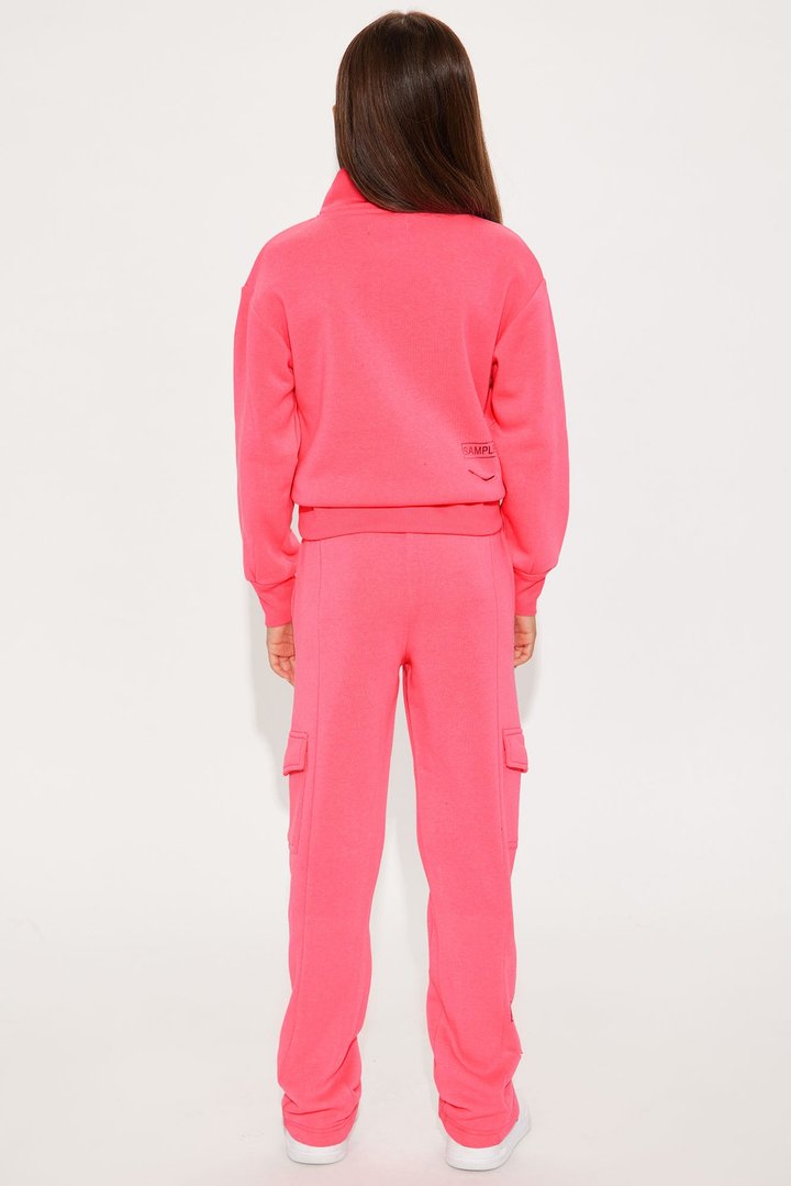 Mini Do Not Disturb Sweatshirt And Pant Set - Neon Pink
