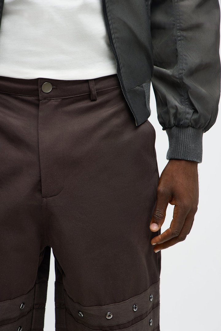 Oversized Paneled Phantom Bomber Jacket - Charcoal
