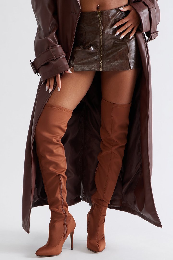 Impress You Over The Knee Boots - Cognac
