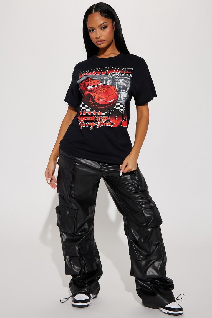 Lightning Speed Cars Graphic Tee - Black