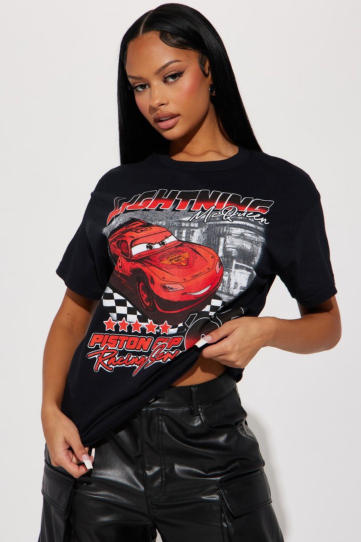Lightning Speed Cars Graphic Tee - Black