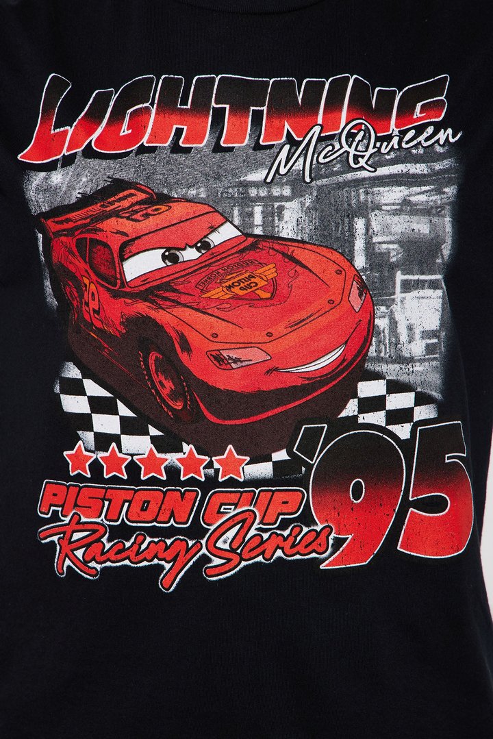 Lightning Speed Cars Graphic Tee - Black