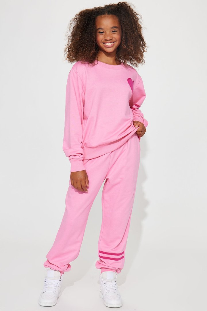 Mini Heart Throb Jogger Set - Pink