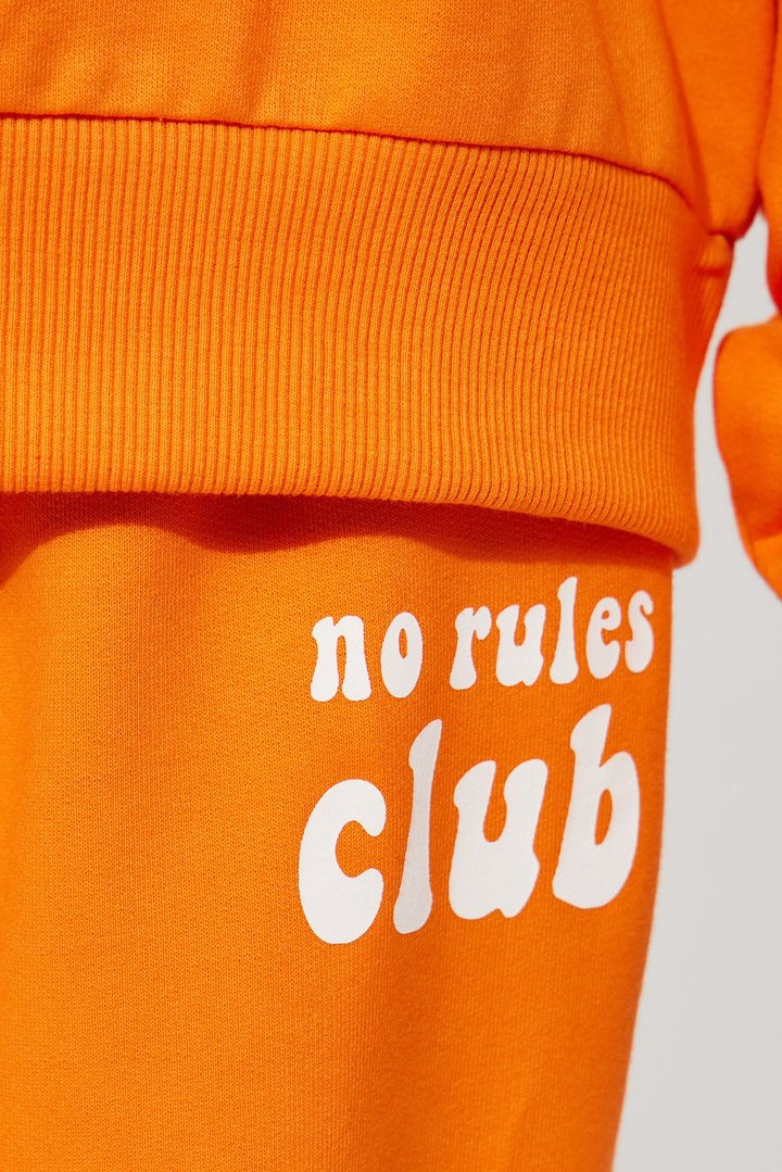 Mini No Rules Club French Terry Jogger Set - Orange