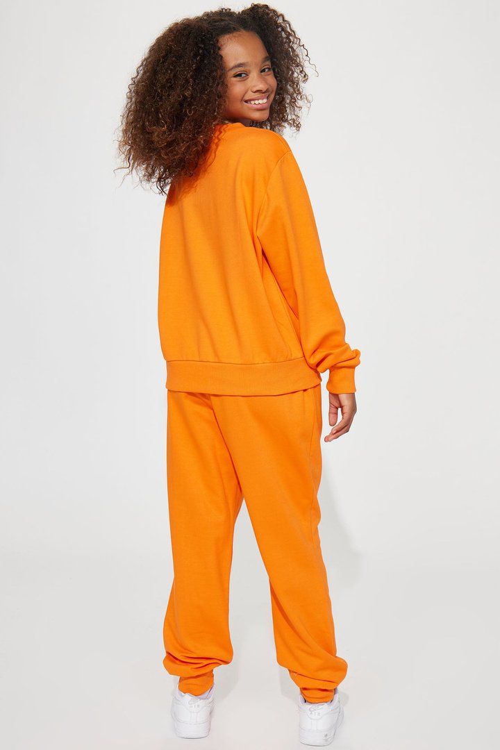 Mini No Rules Club French Terry Jogger Set - Orange