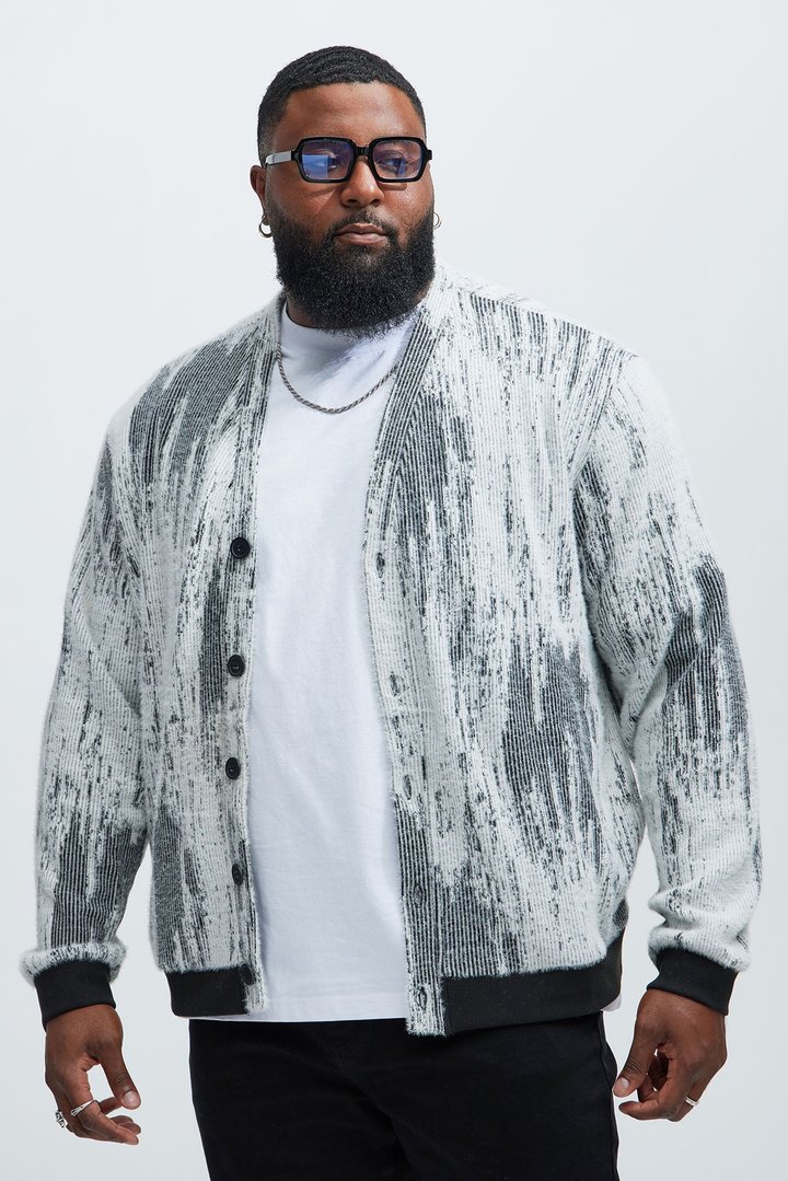 Livin' That Life Mohair Cardigan - Black/combo
