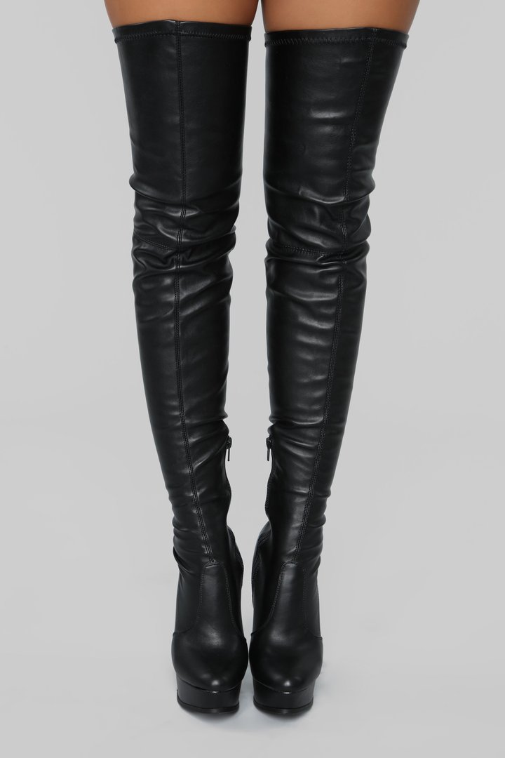 Envious Much Faux Leather Heeled Boot - Black