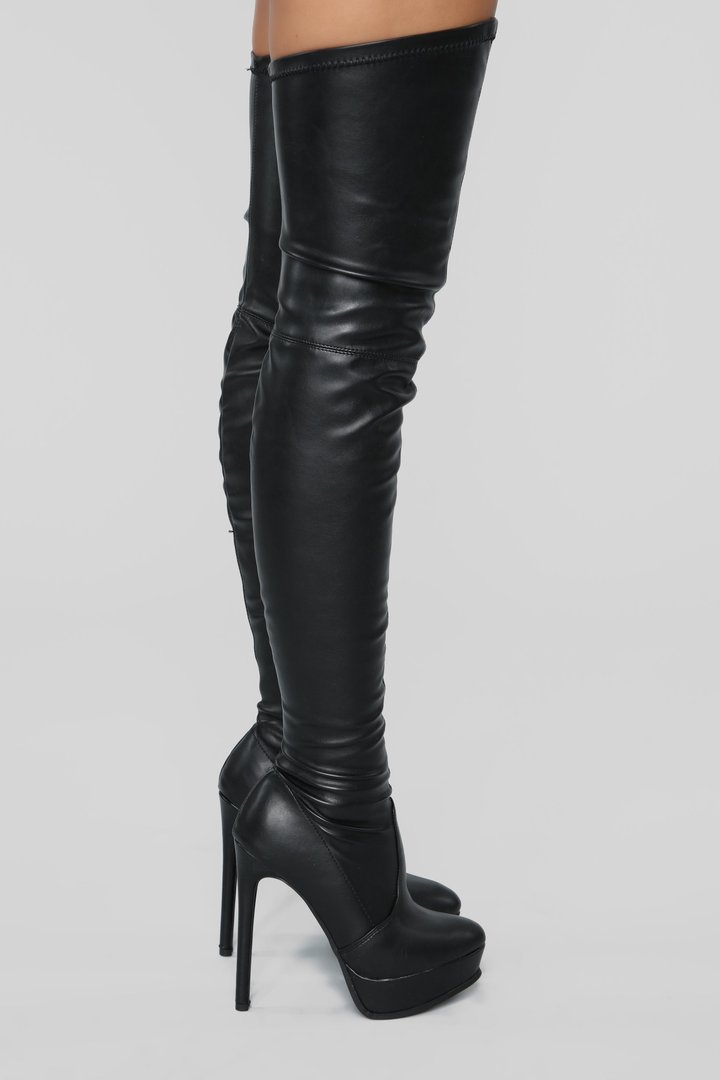 Envious Much Faux Leather Heeled Boot - Black