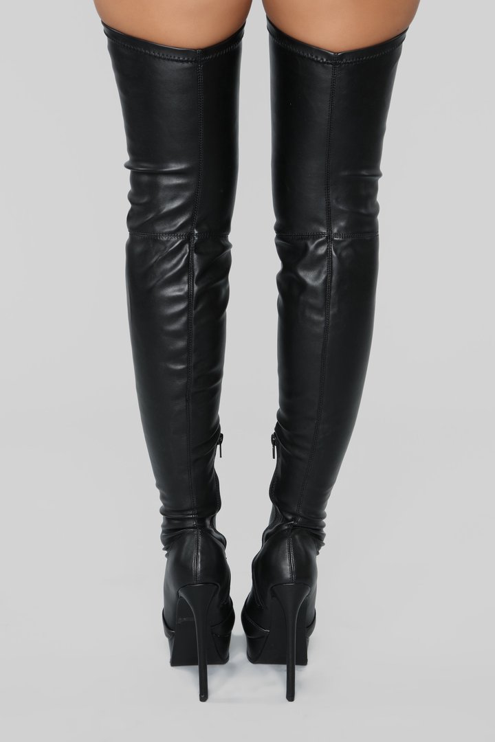 Envious Much Faux Leather Heeled Boot - Black