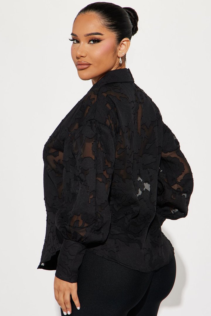 Smell The Roses Jacquard Shirt - Black