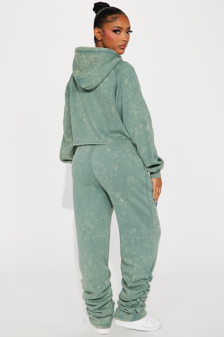 My Time Mineral Wash Jogger Set - Sage