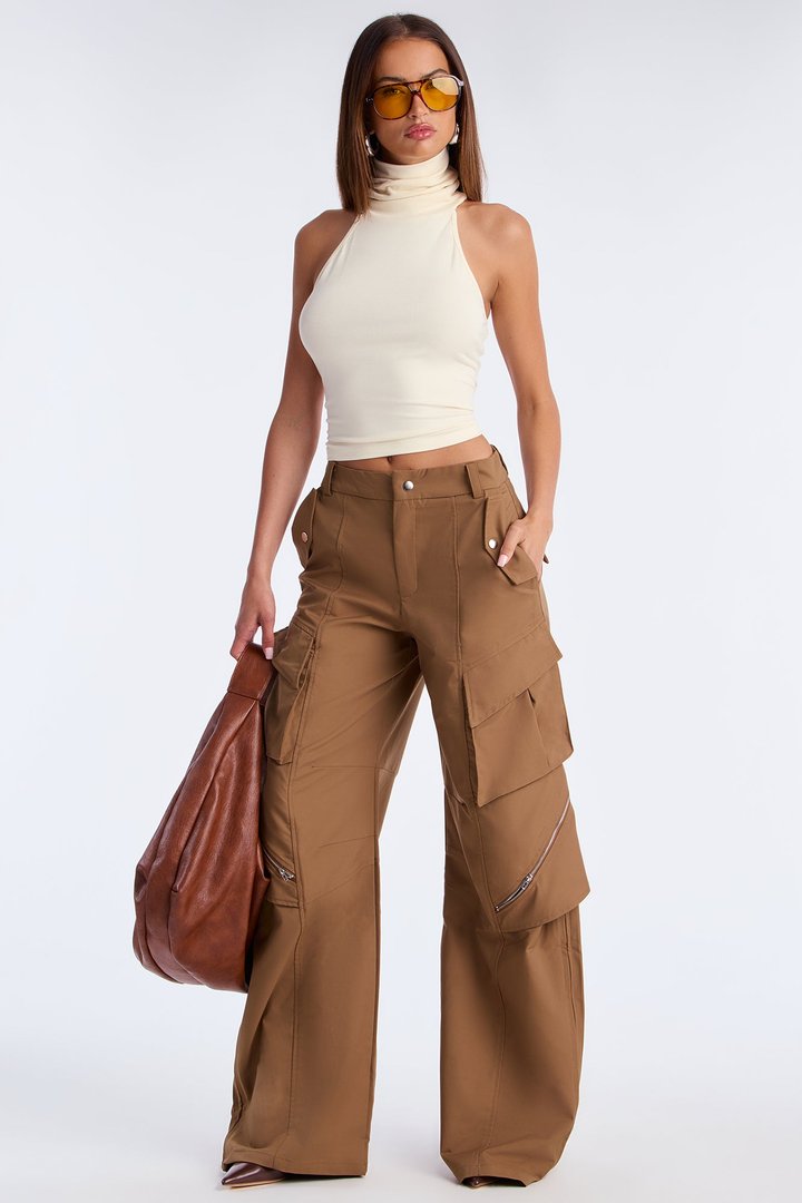 Robina Turtle Neck Ribbed Top - Ivory