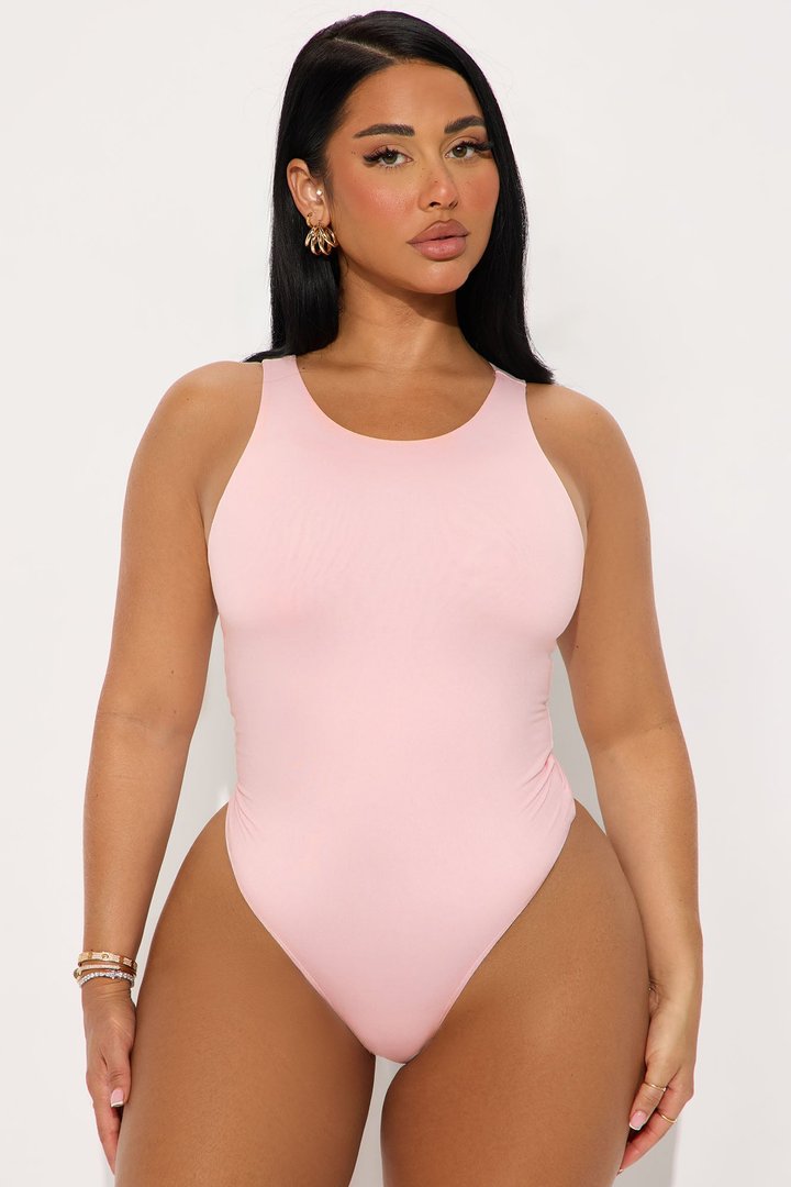 Aimee Double Lined Bodysuit - Pink