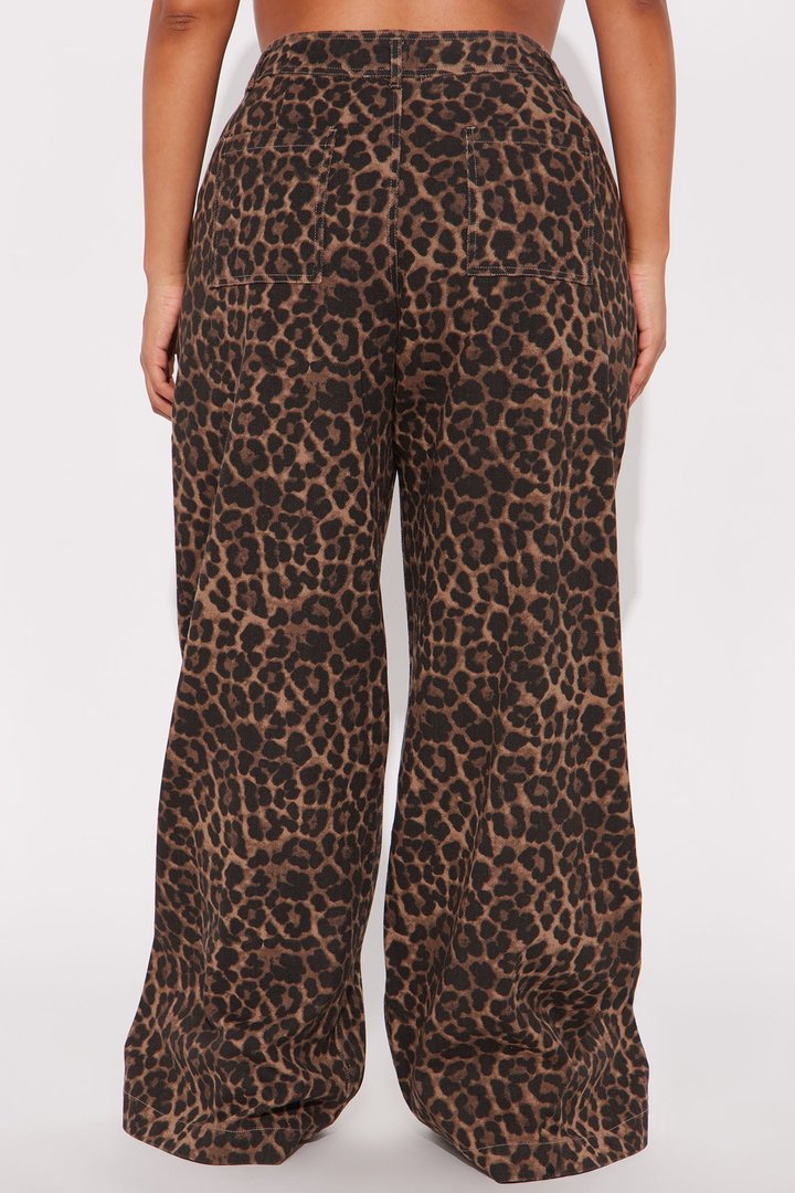Kim Leopard Wide Leg Pant - Leopard