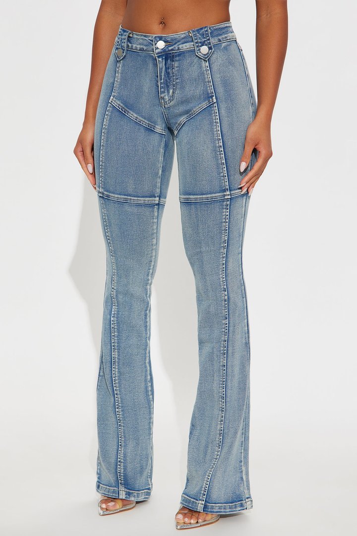 Jaw Dropper Low Rise Bootcut Jeans - Medium Wash