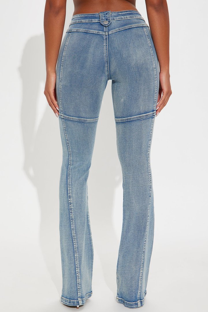 Jaw Dropper Low Rise Bootcut Jeans - Medium Wash