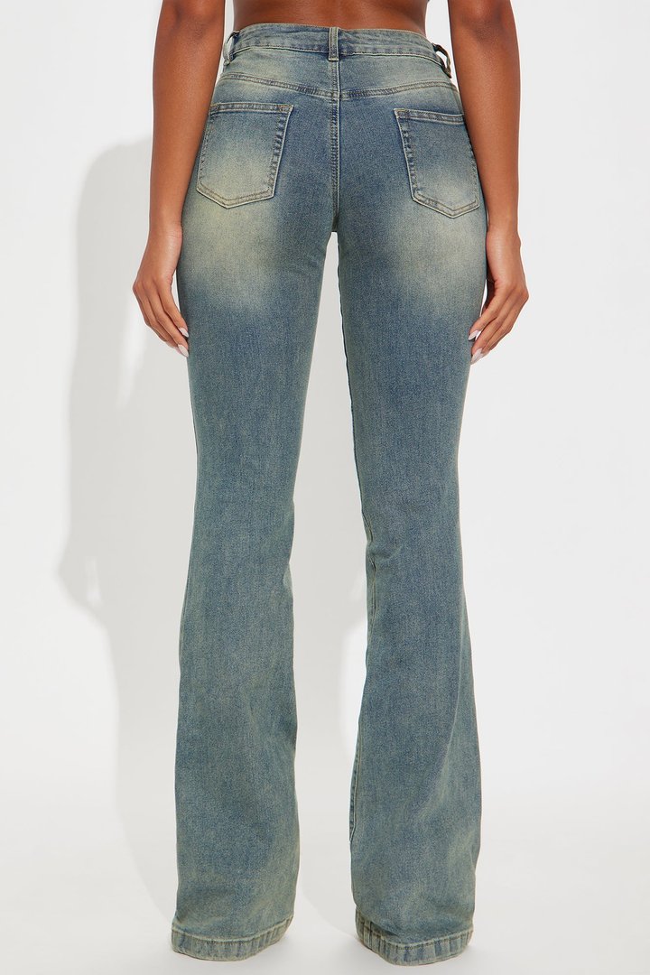 Tall Paris Low Rise Stretch Flare Jeans - Vintage Wash