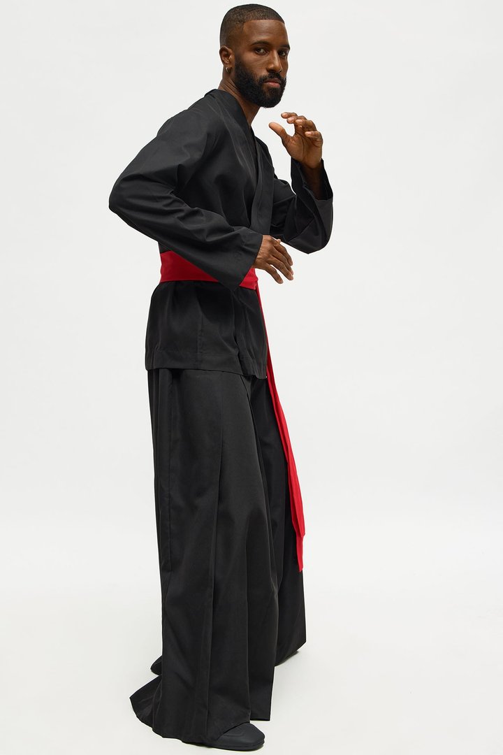 Samurai 3 Piece Costume - Black/Red