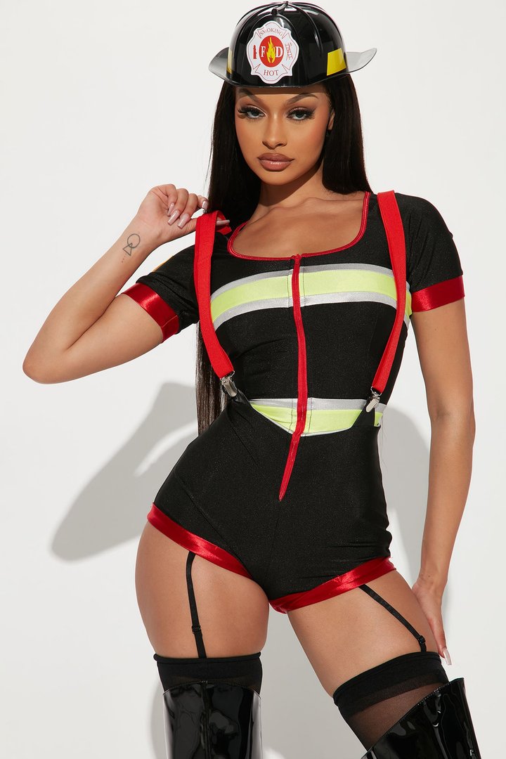 Captain Hottie 3 Piece Costume Set - Black/combo