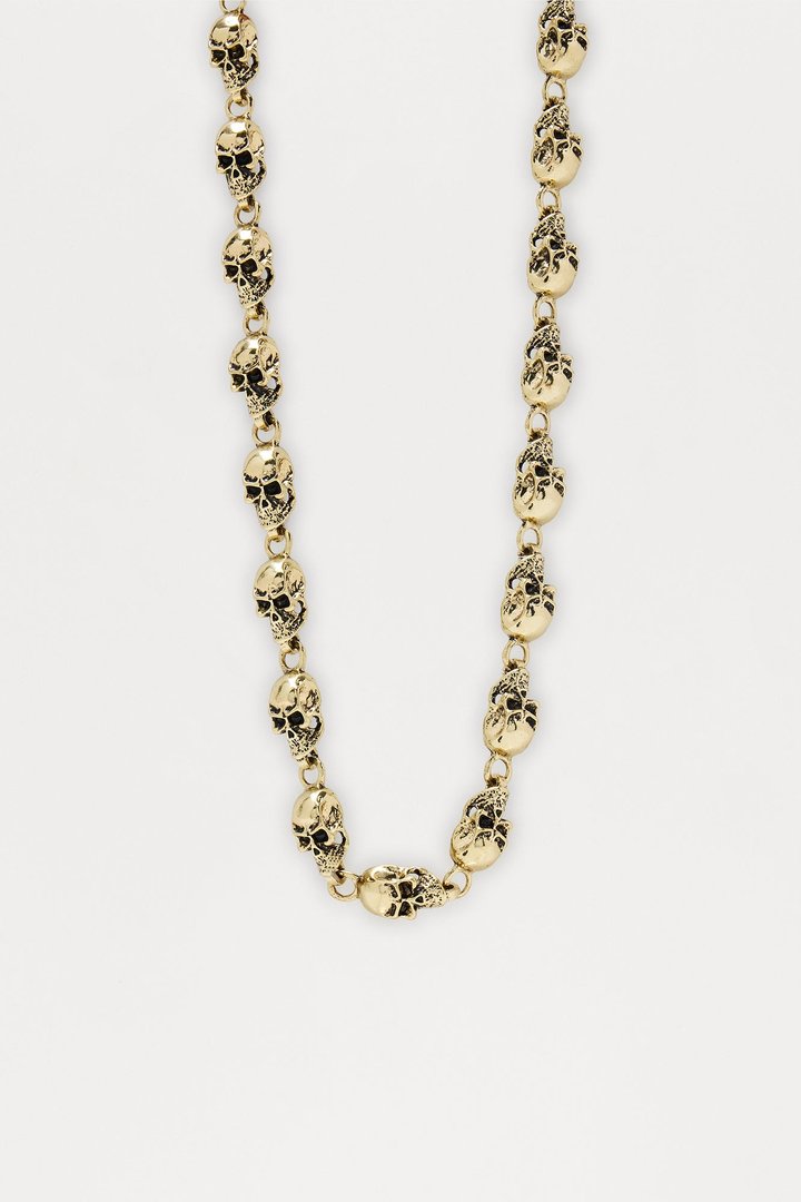 12 MM Skull Pant Chain - Gold