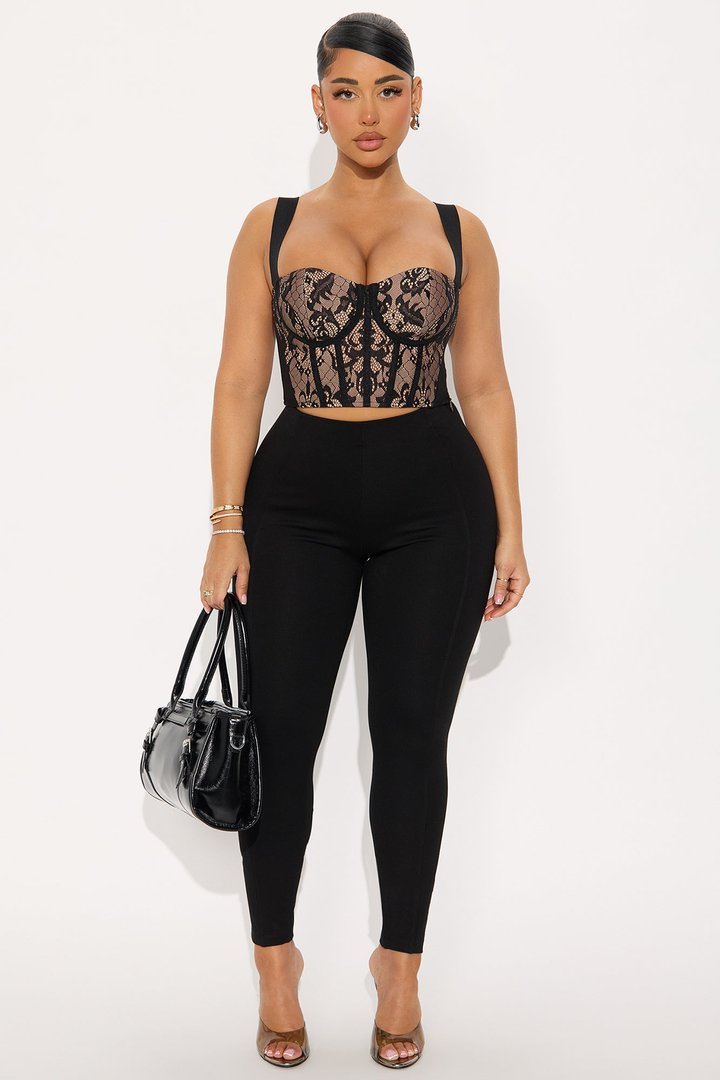 Moon Bandage Corset Top - Black