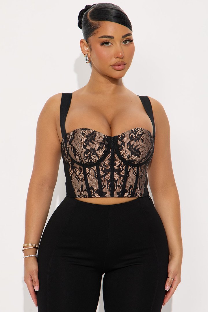 Moon Bandage Corset Top - Black