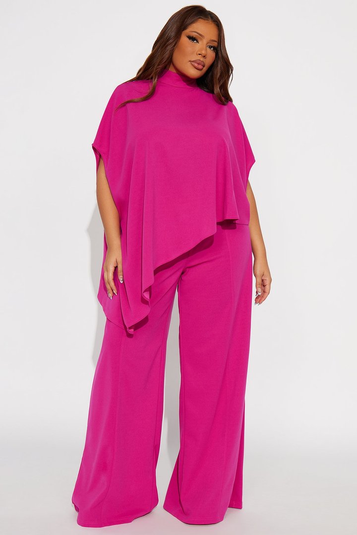 Diana Draped Pant Set - Magenta