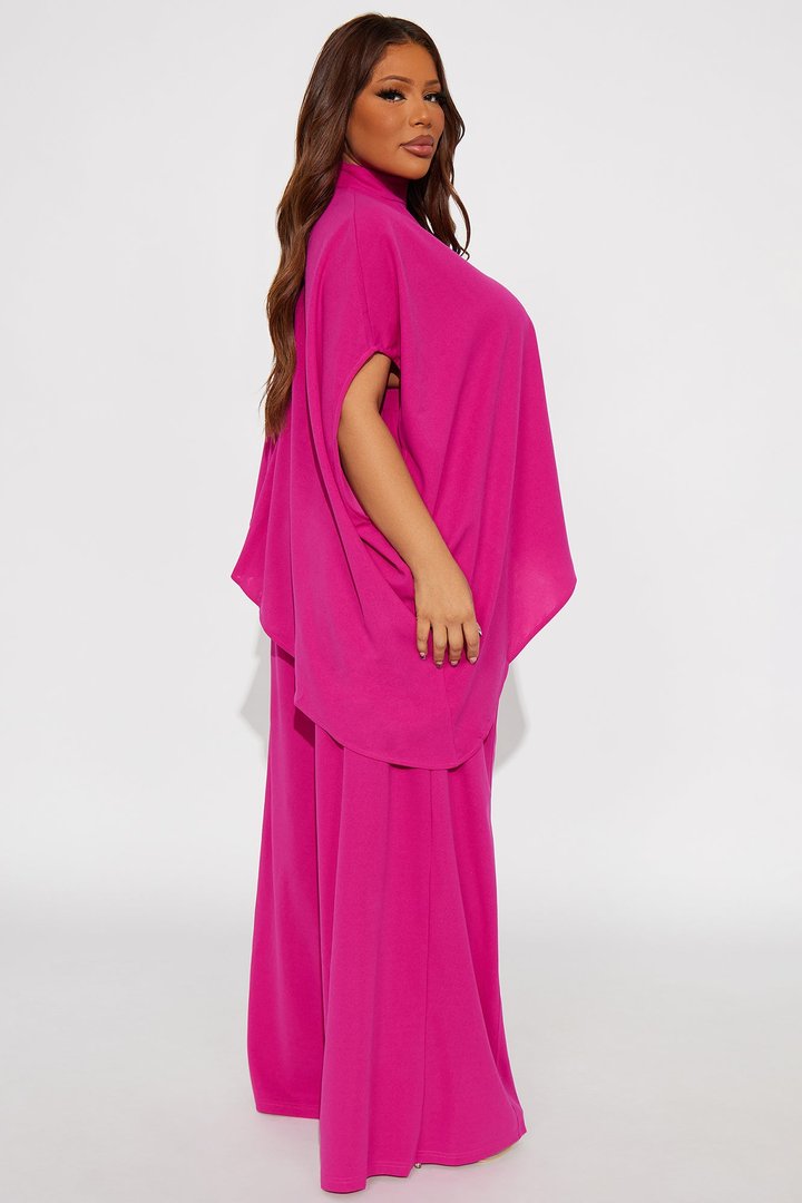 Diana Draped Pant Set - Magenta