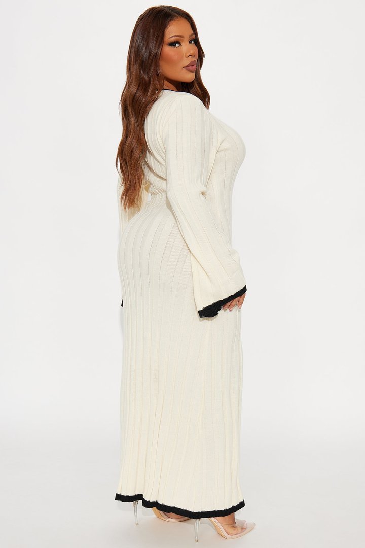 Deeply Valued Sweater Maxi Dress - Cream