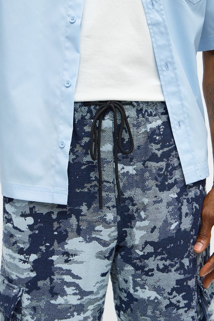Baggy Nocturne Tapestry Cargo Pants - Blue/combo