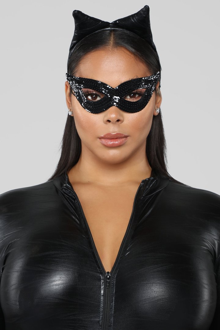 Cat Fight 5 Piece Costume Set - Black