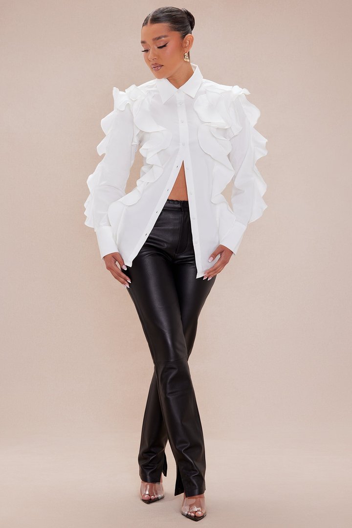 Nicky Ruffle Shirt - White