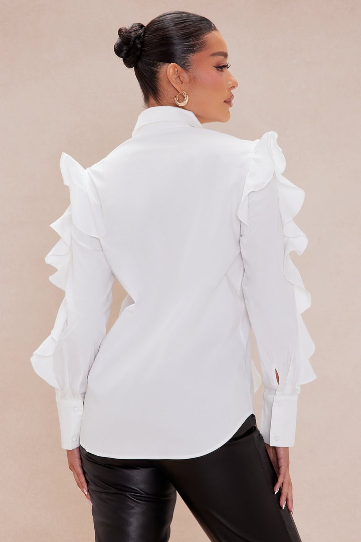 Nicky Ruffle Shirt - White