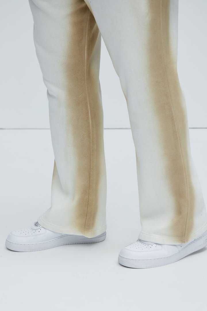 Tayson Blurred Lines Skinny Flare Sweatpants - Cream
