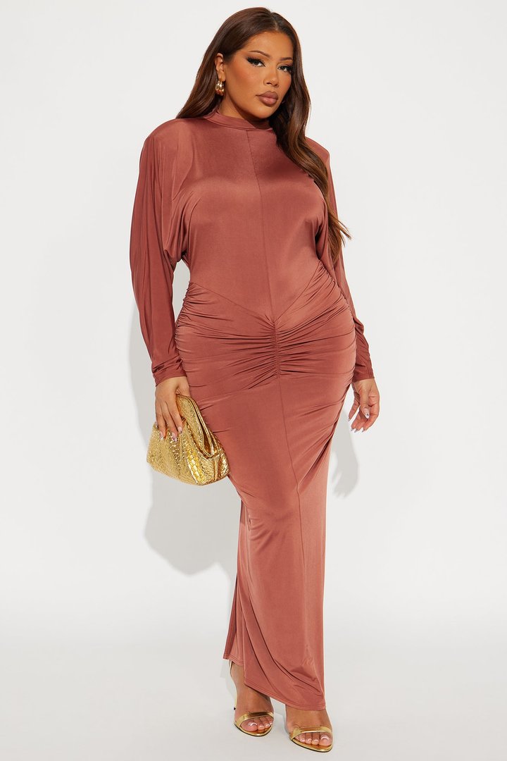 Illegal Love Backless Maxi Dress - Rust