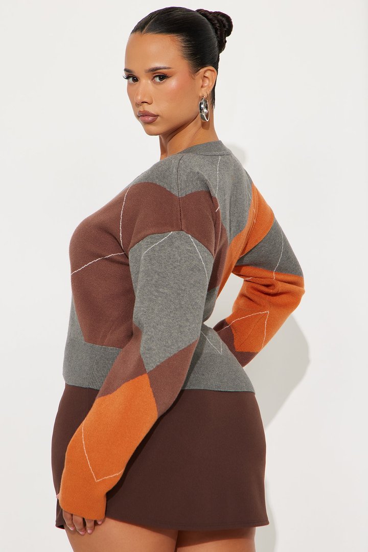 Nothing Like This Argyle Sweater - Grey/combo