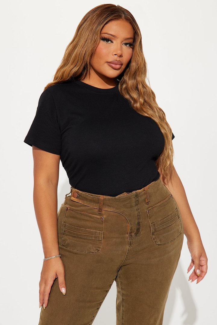 Camilla Classic Fit Crew Neck Tee - Black
