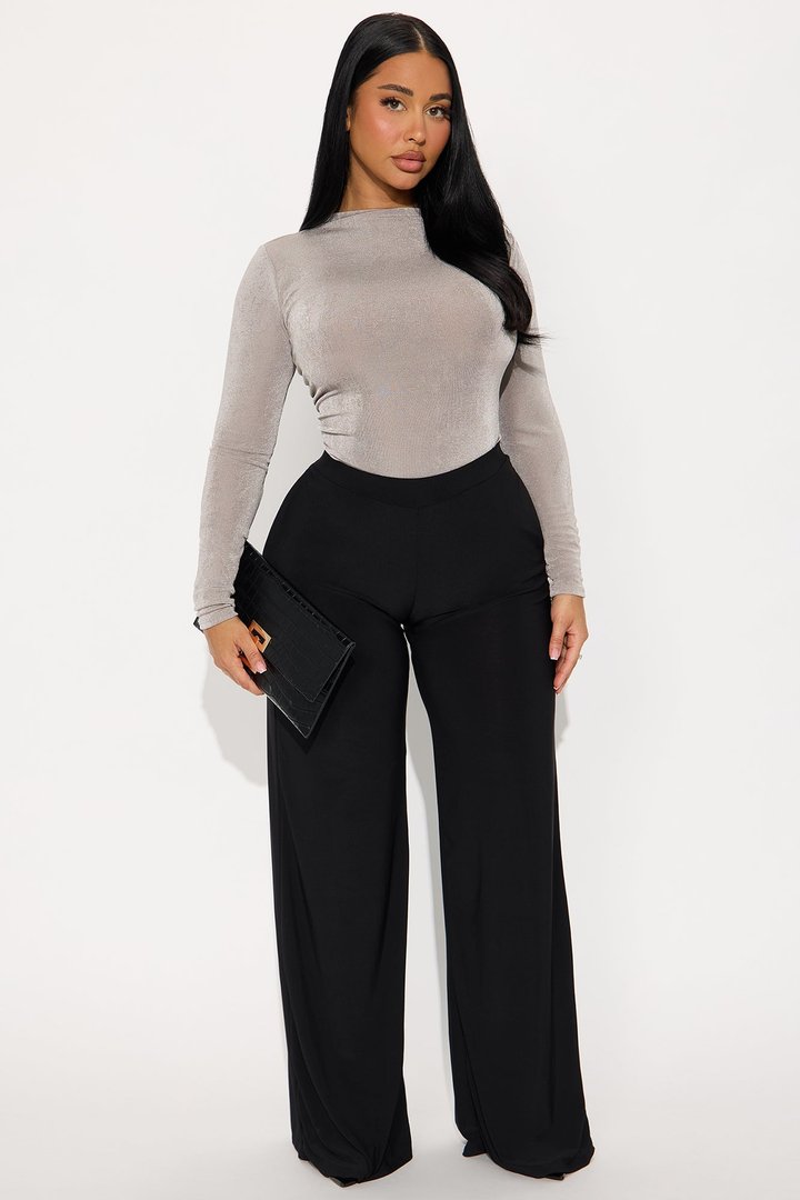 Promise Me Low Rise Wide Leg Travel Pant 33 - Black