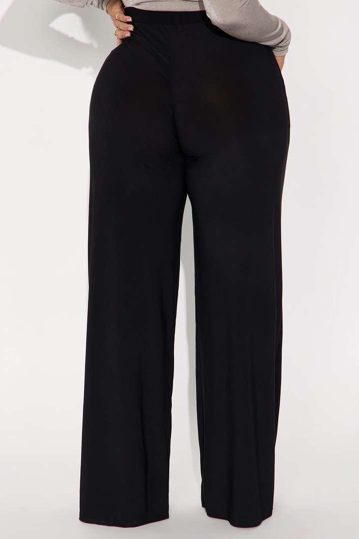 Promise Me Low Rise Wide Leg Travel Pant 33 - Black