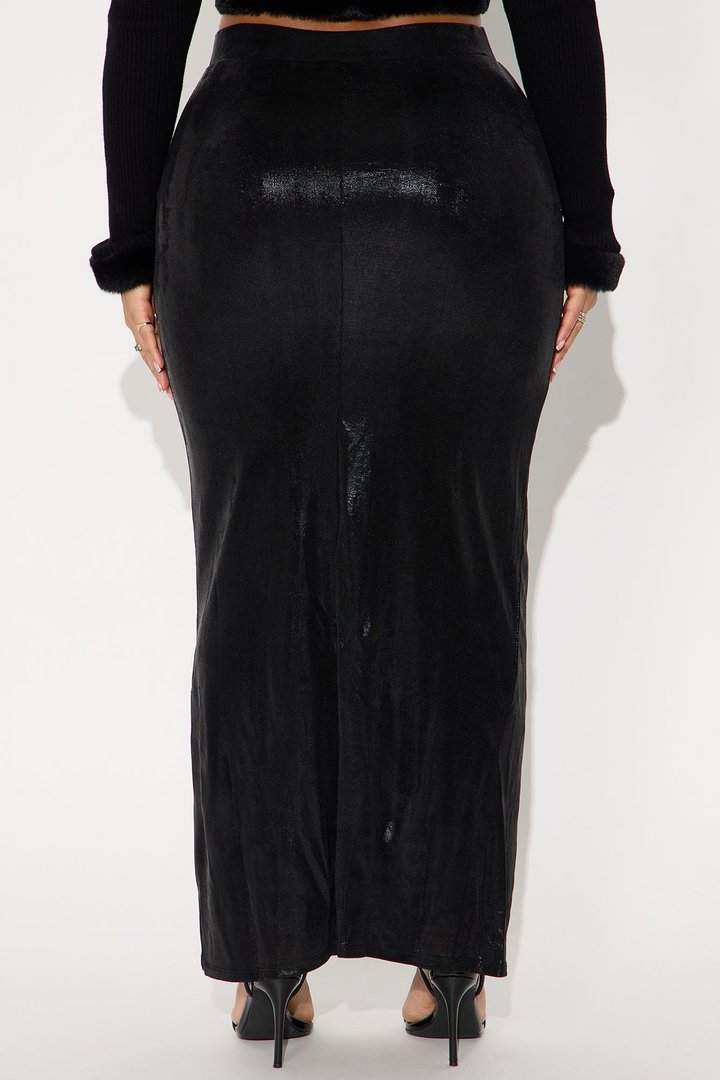 Here's To You Shimmer Maxi Skirt - Black