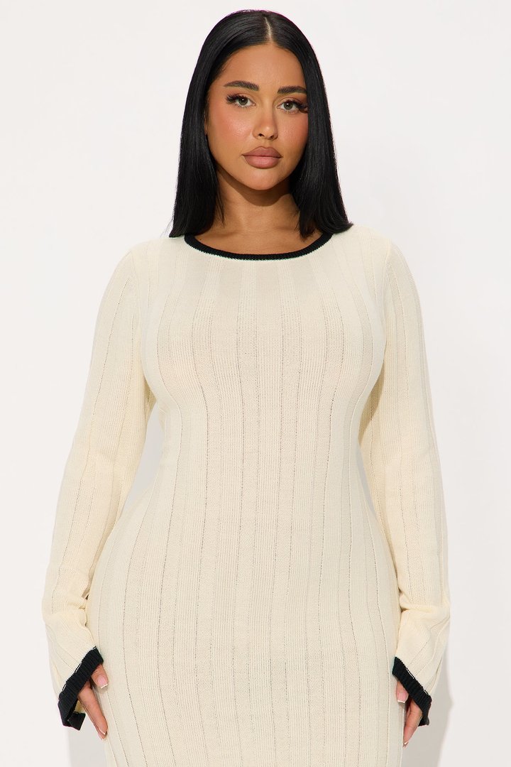Deeply Valued Sweater Maxi Dress - Cream