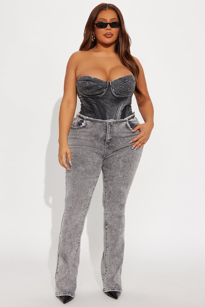 Highly Motivated Stretch Bootcut Jeans - Grey