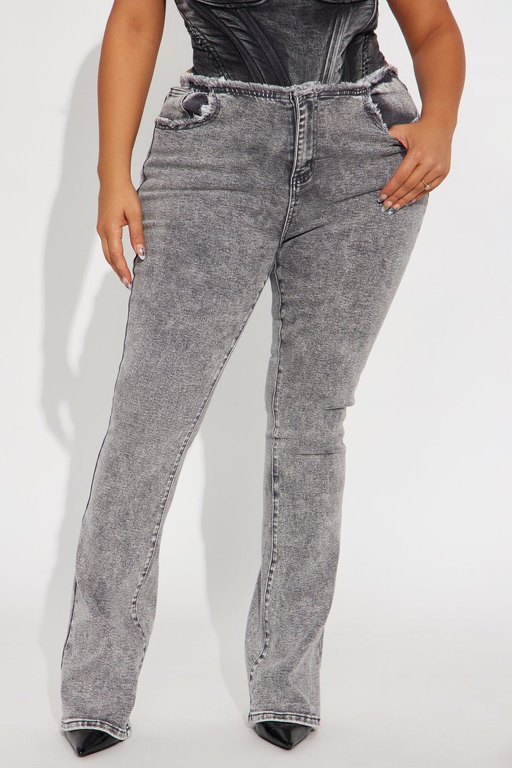 Highly Motivated Stretch Bootcut Jeans - Grey