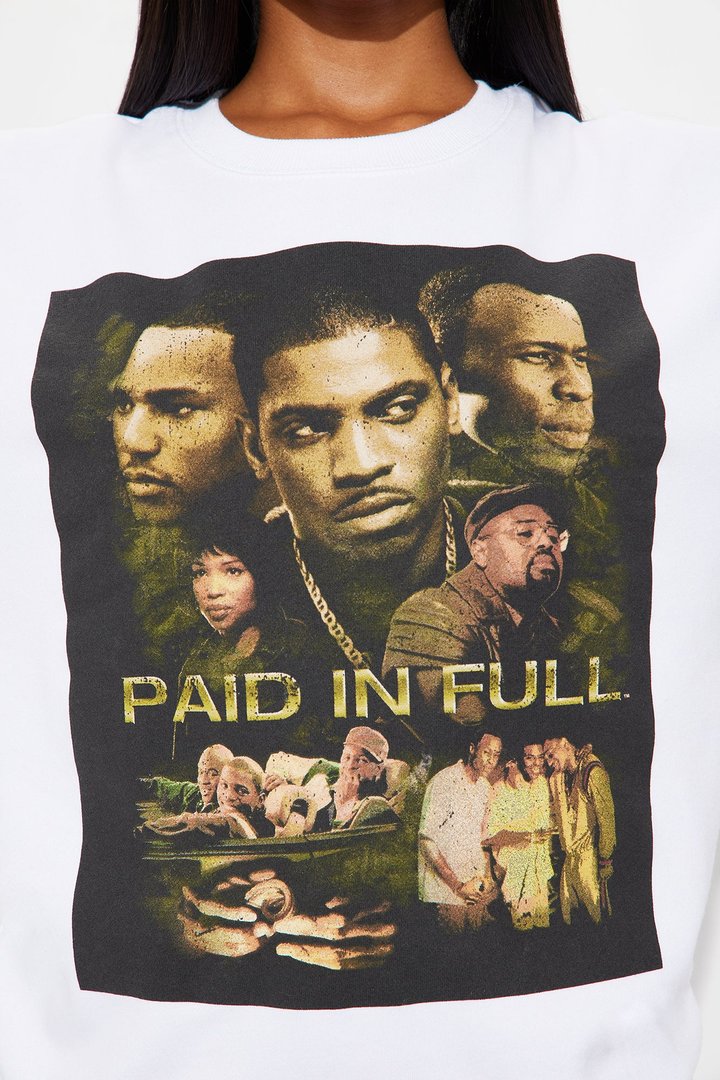 Paid In Full Fleece Crew Sweatshirt - White