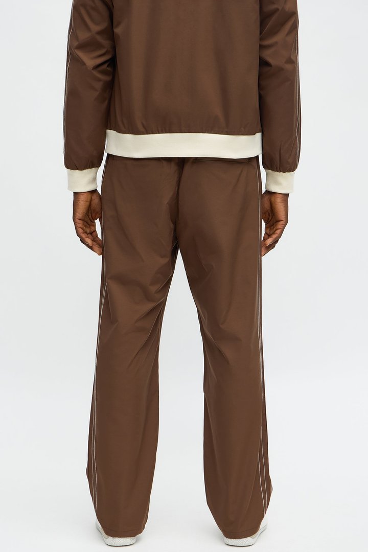 Straight Suit Up Contrast Tipped Pant - Brown