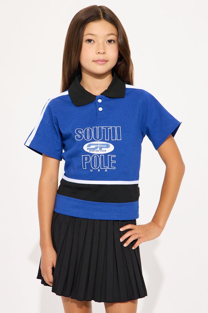 Mini Southpole USA Oversized Polo Jersey Tee - Blue