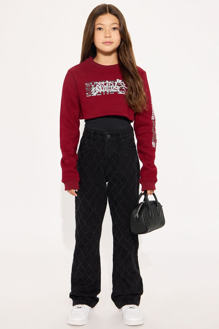 Mini Southpole Signature Cropped Sweatshirt - Red